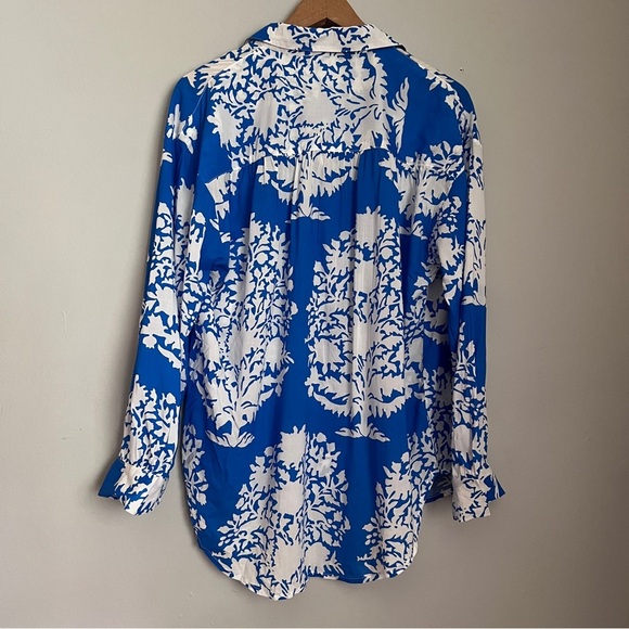 Calzedonia Blue and White Patterned Shirt Oversized Size Small NWOT - Picture 5 of 9